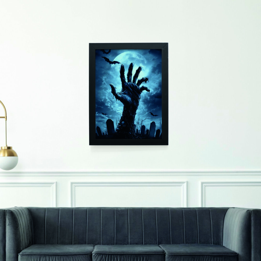 Quadro Decorativo 30x42cm - Halloween - Mão Zumbi