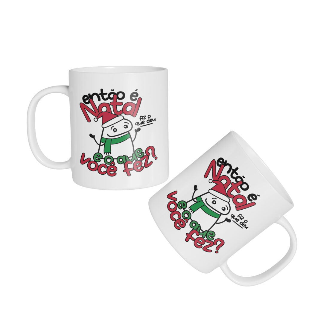 Caneca Cerâmica - Flork - Natal - Fiz o Que Deu
