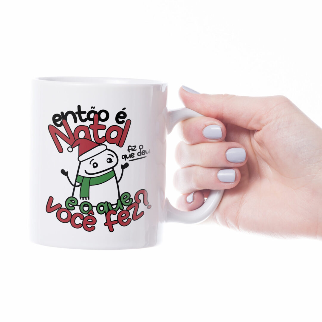 Caneca Cerâmica - Flork - Natal - Fiz o Que Deu