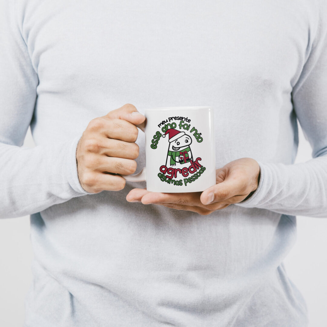 Caneca Cerâmica - Flork - Natal - Não Agredir