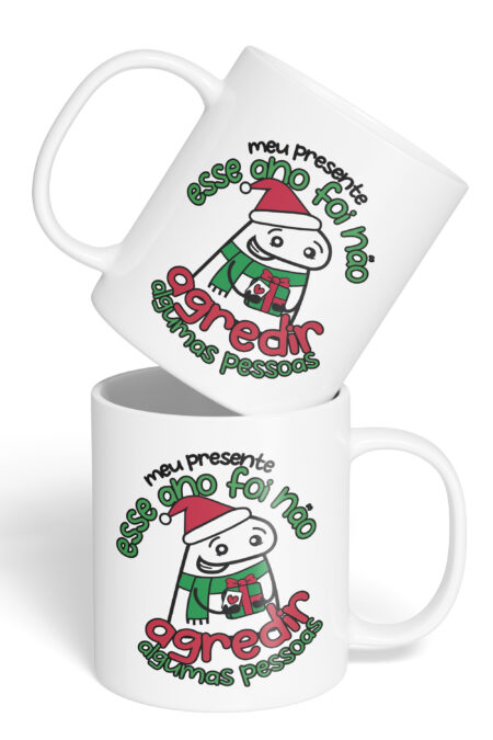 Caneca Cerâmica - Flork - Natal - Não Agredir
