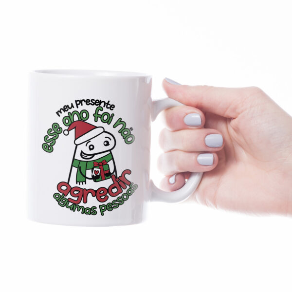 Caneca Cerâmica - Flork - Natal - Não Agredir - Imagem 3