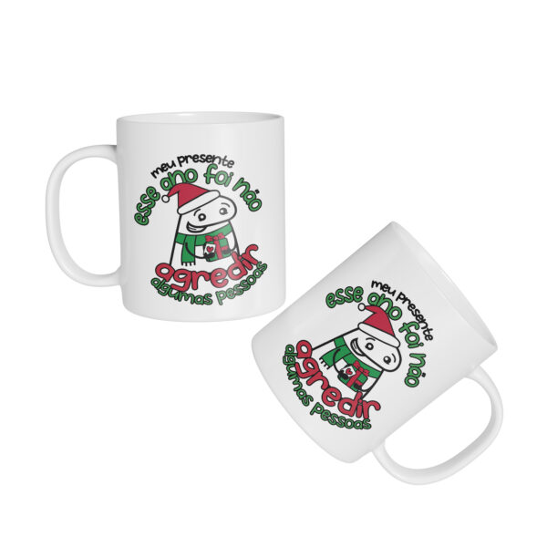 Caneca Cerâmica - Flork - Natal - Não Agredir - Imagem 4