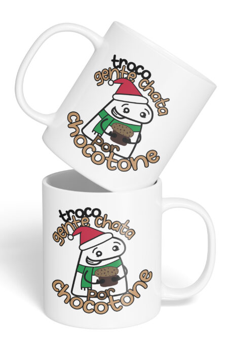 Caneca Cerâmica - Flork - Natal - Troco por Chocotone
