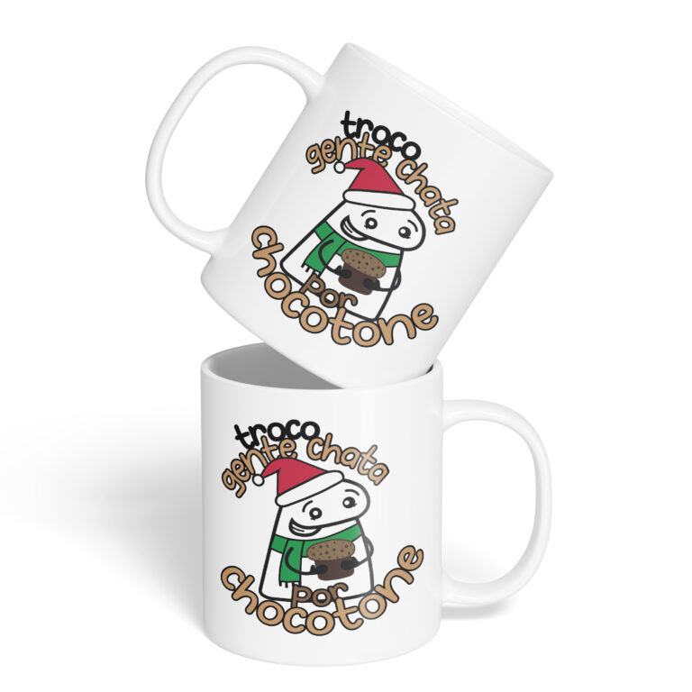Caneca Cerâmica – Flork – Natal – Troco por Chocotone