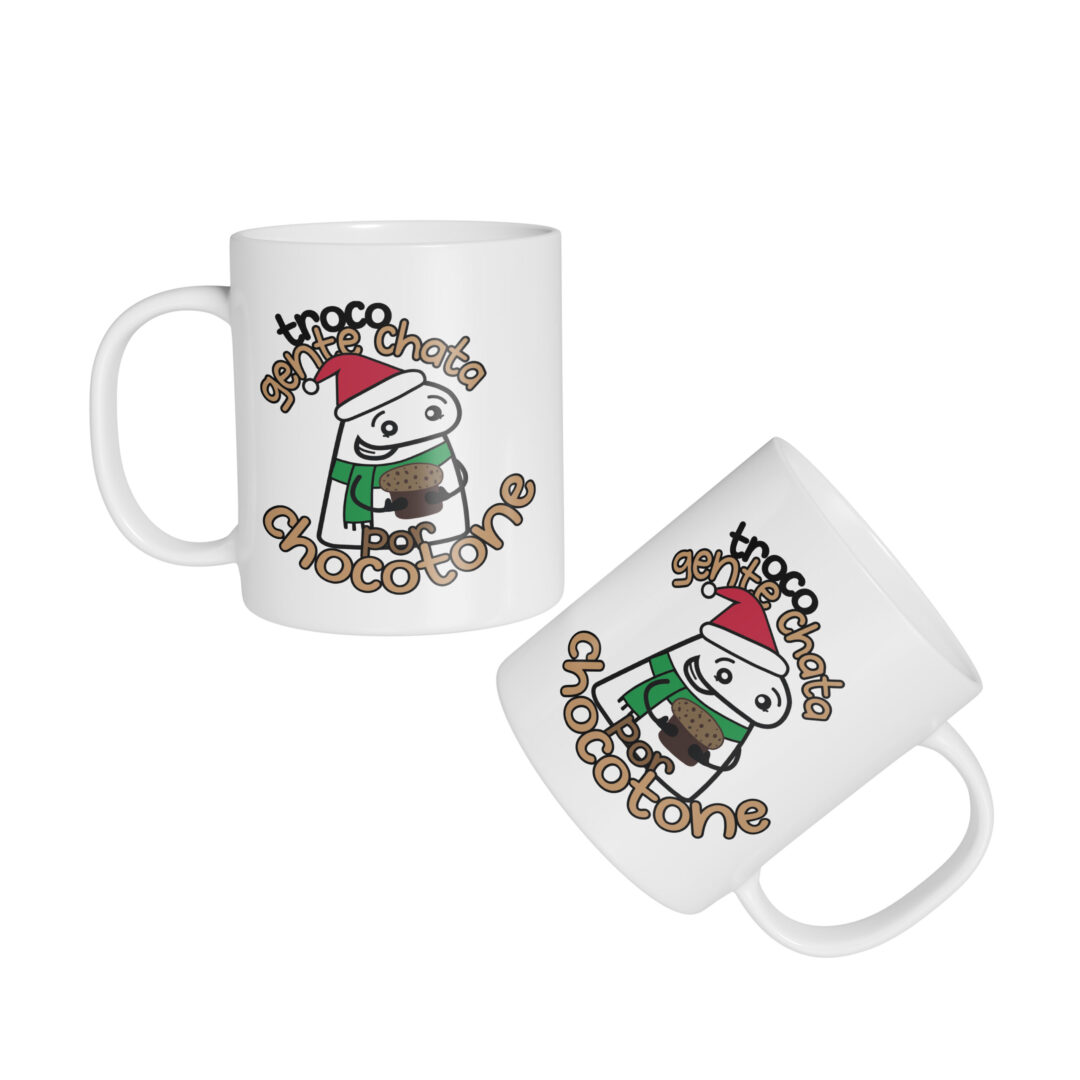 Caneca Cerâmica - Flork - Natal - Troco por Chocotone