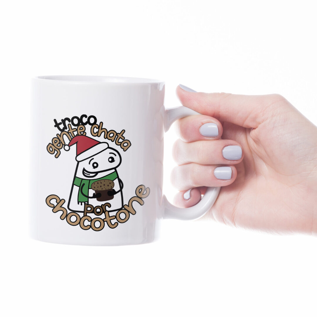 Caneca Cerâmica - Flork - Natal - Troco por Chocotone