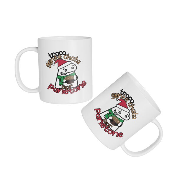 Caneca Cerâmica - Flork - Natal - Troco por Panetone - Imagem 2