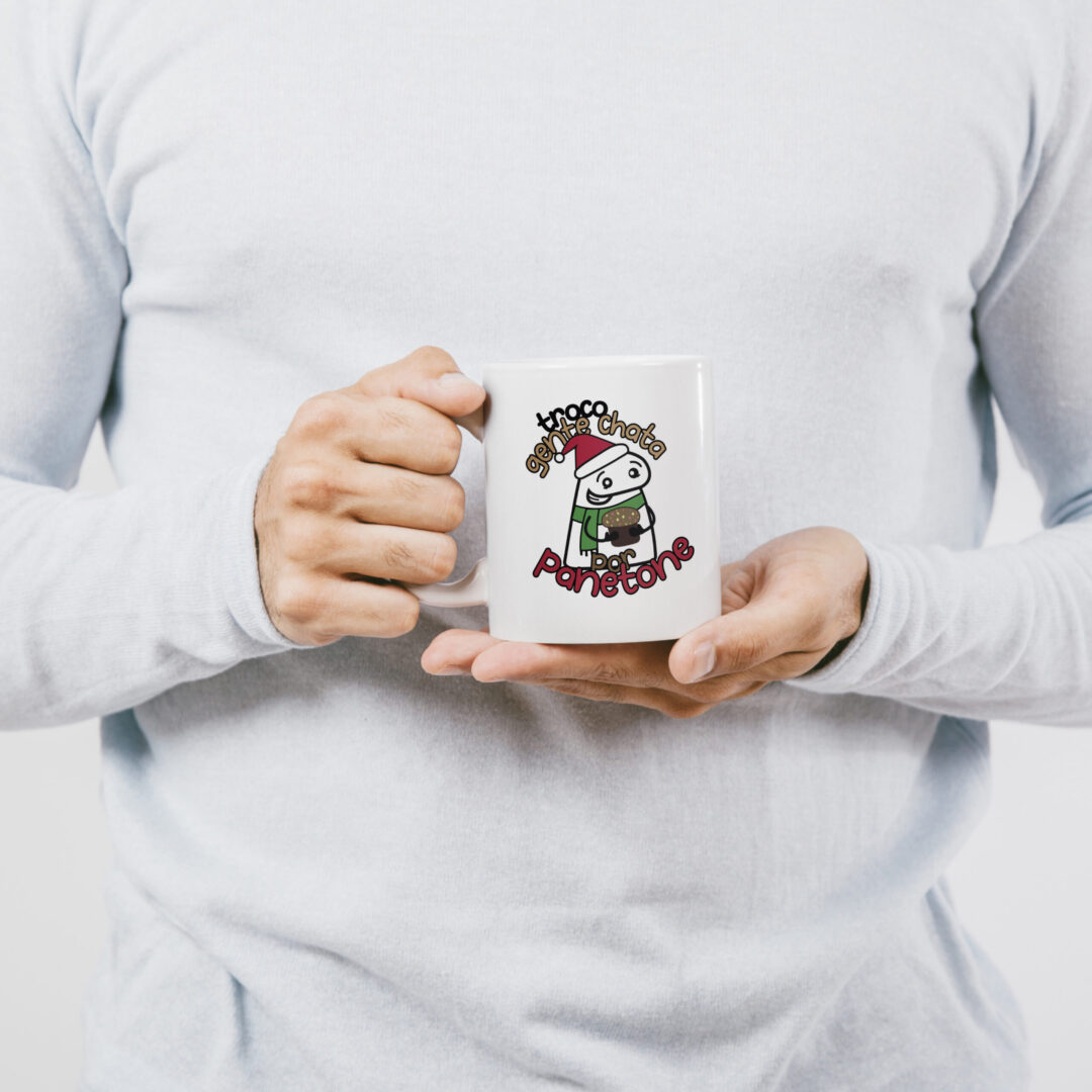 Caneca Cerâmica - Flork - Natal - Troco por Panetone
