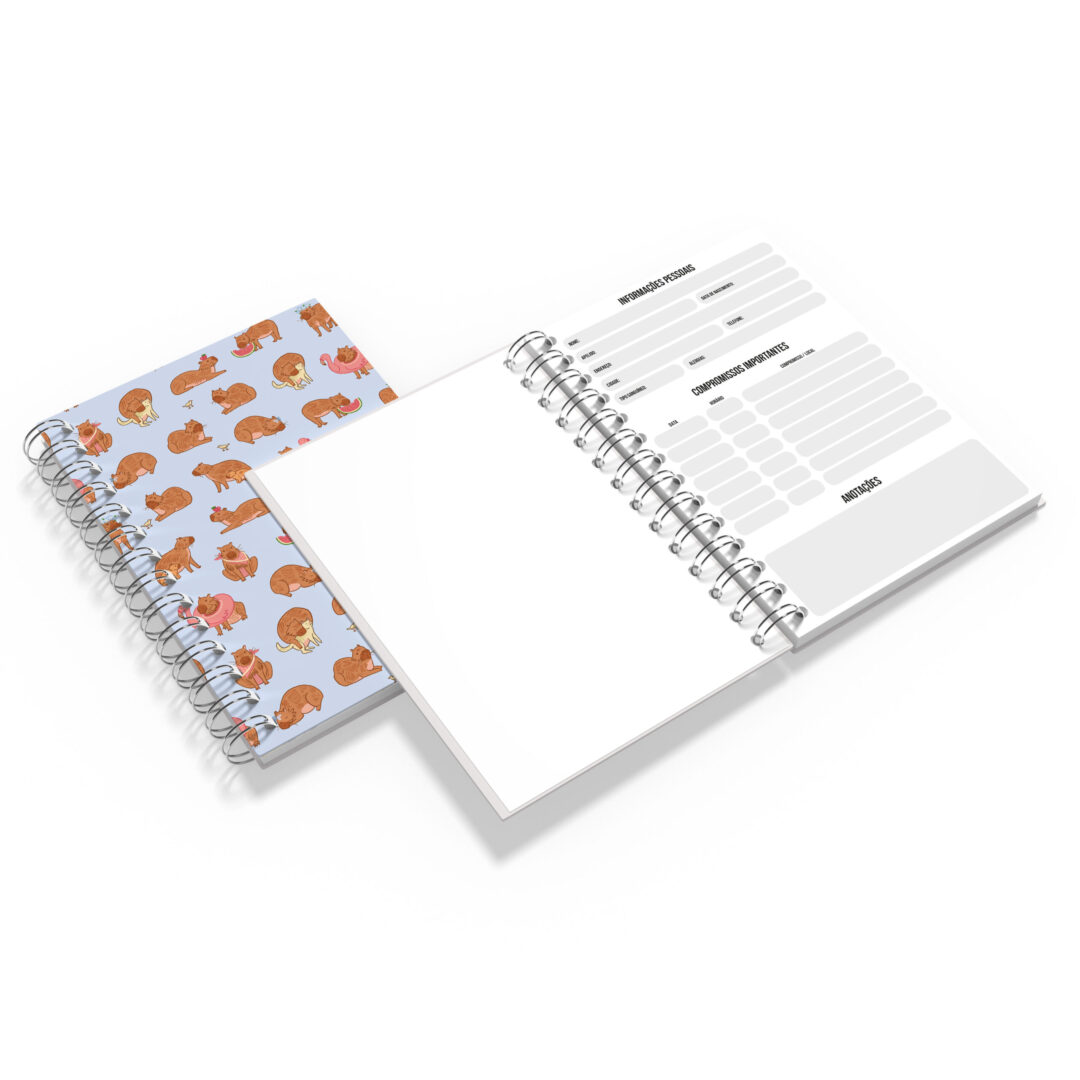 Caderno Grande 19x27cm - Capivara - Azul
