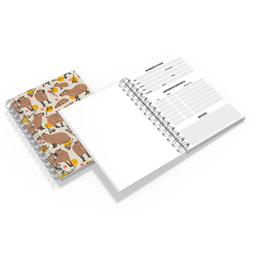 Caderno Grande 19x27cm - Capivara - Marrom