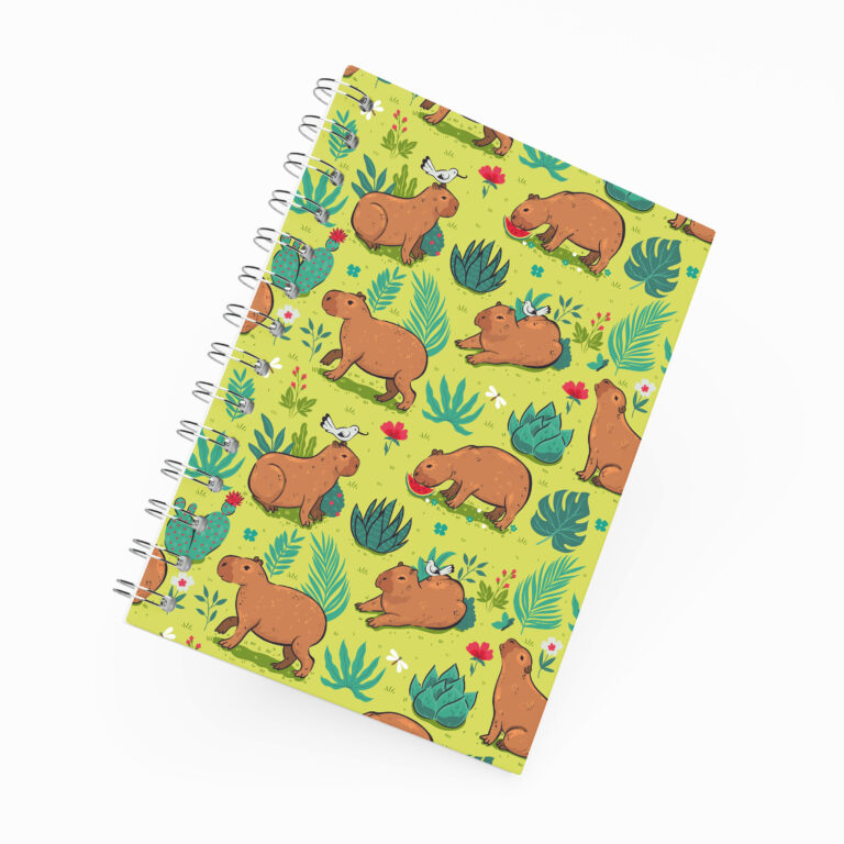 Caderno Grande 19x27cm – Capivara – No Jardim