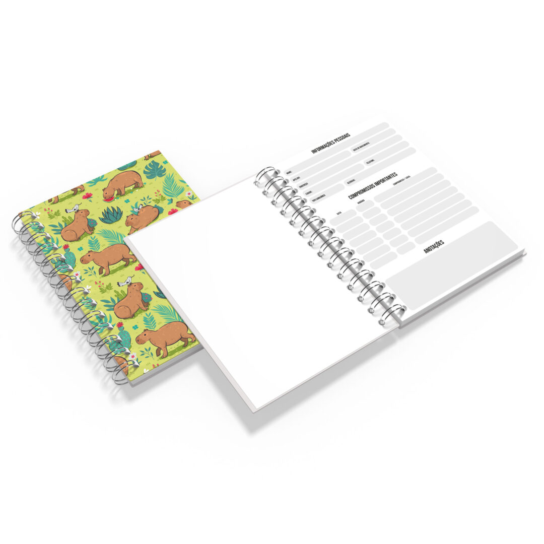 Caderno Grande 19x27cm - Capivara - No Jardim