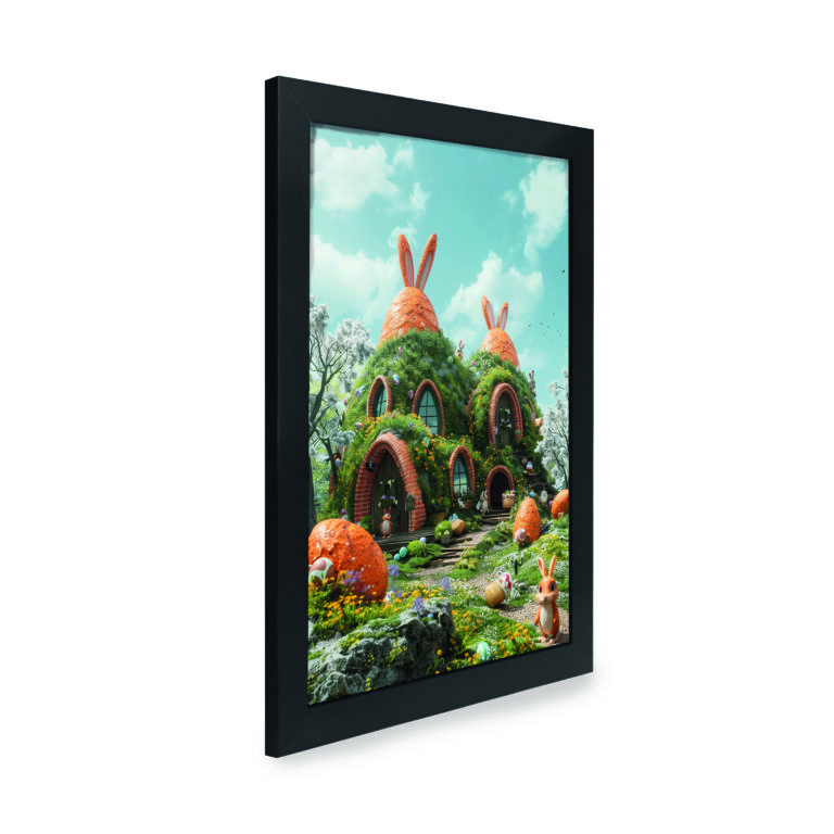 Quadro Decorativo 30x42cm – Páscoa – Casa do Coelhinho