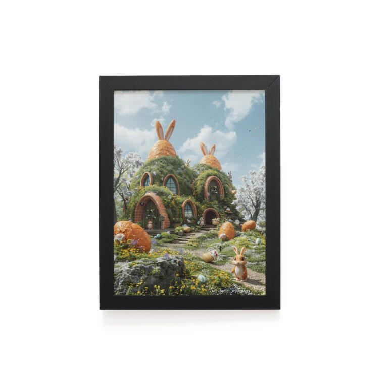 Quadro Decorativo 30x42cm – Páscoa – Casa do Coelhinho