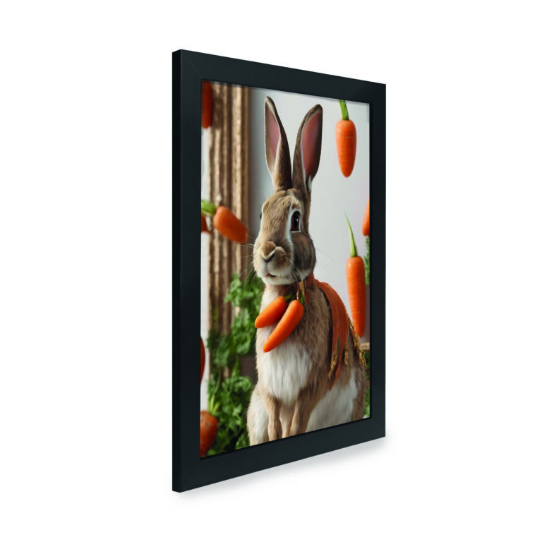 Quadro Decorativo 30x42cm – Páscoa – Coelho Cenouras