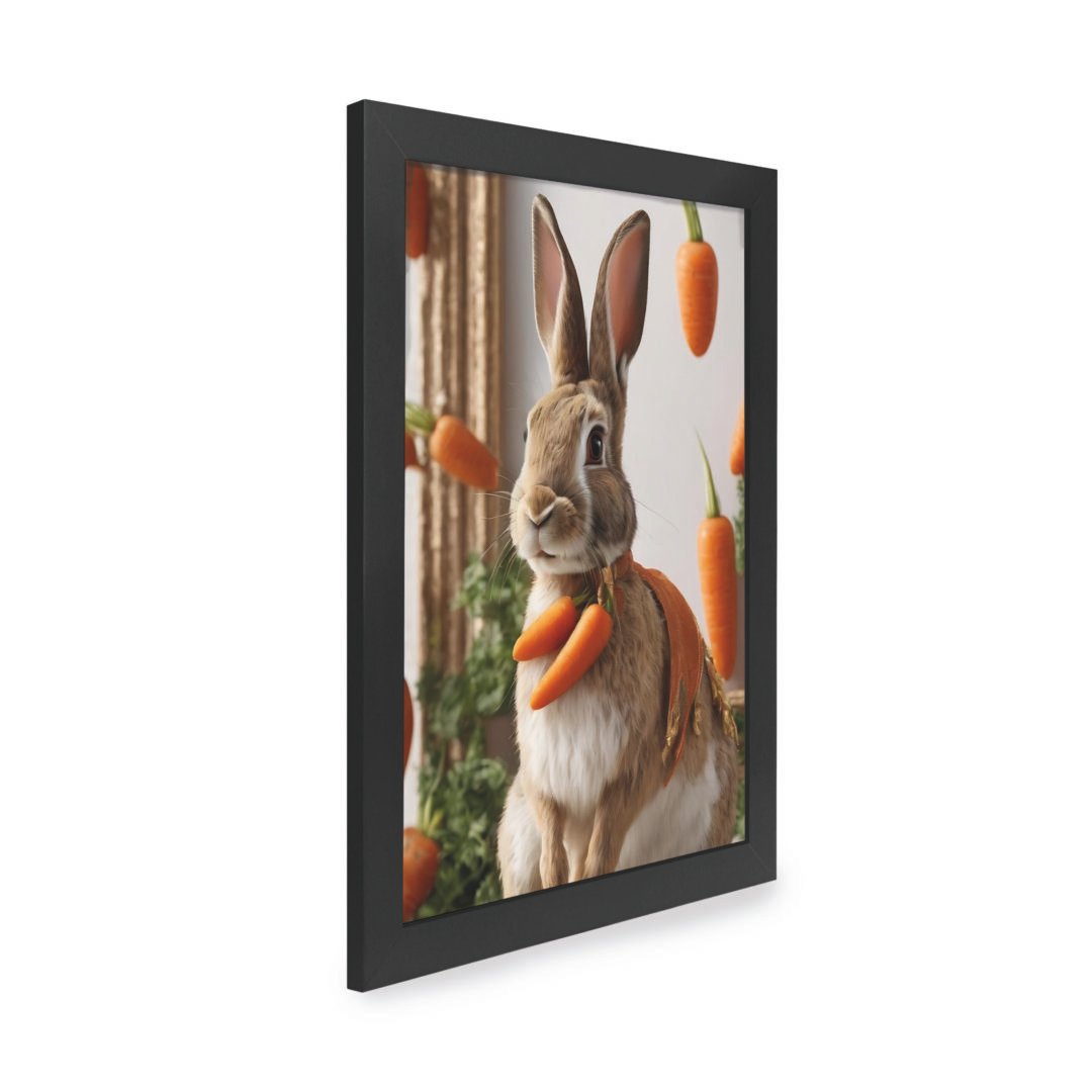 Quadro Decorativo 30x42cm - Páscoa - Coelho Cenouras