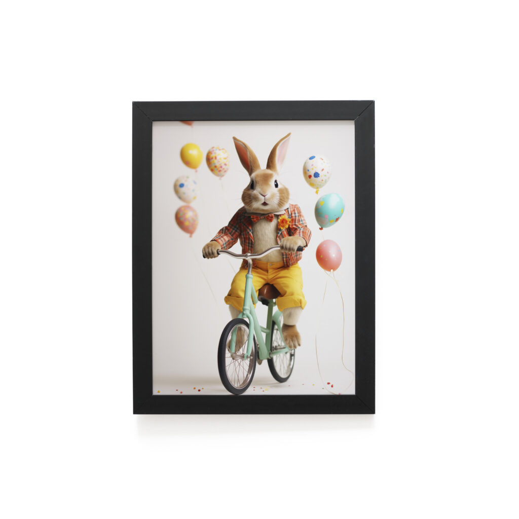 Quadro Decorativo 30x42cm - Páscoa - Coelho Ciclista
