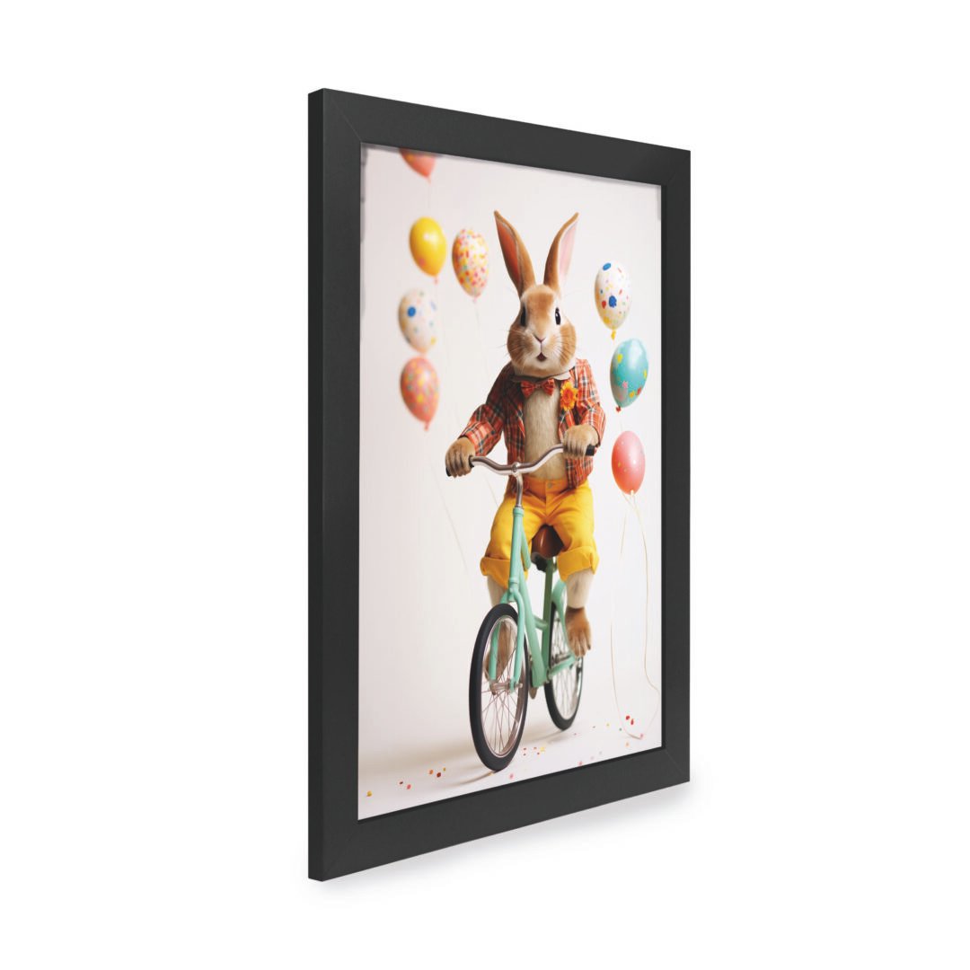 Quadro Decorativo 30x42cm - Páscoa - Coelho Ciclista