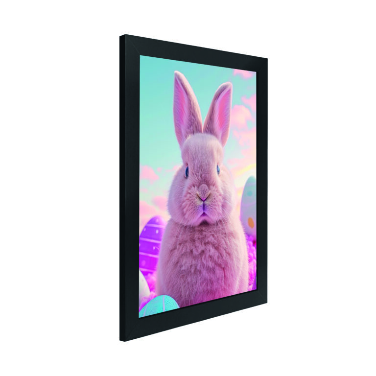 Quadro Decorativo 30x42cm – Páscoa – Coelho Rosa