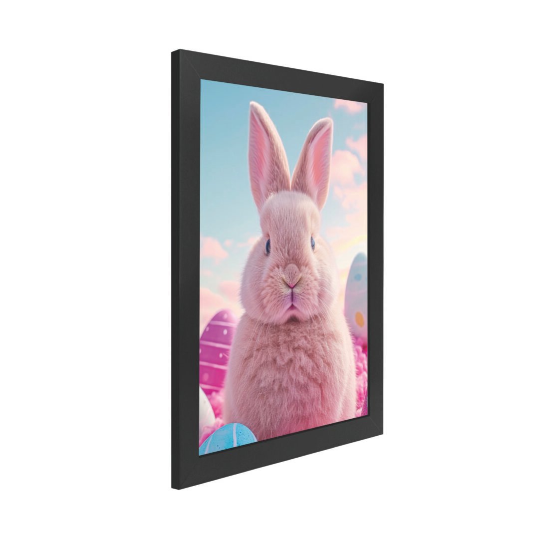 Quadro Decorativo 30x42cm - Páscoa - Coelho Rosa