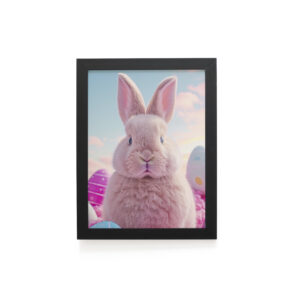 Quadro Decorativo 30x42cm - Páscoa - Coelho Rosa