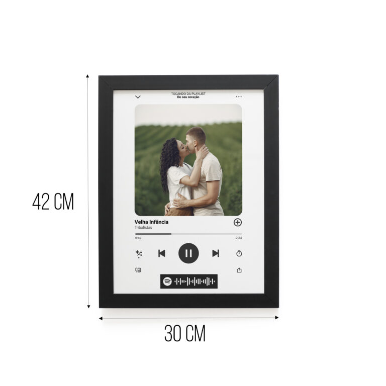 Quadro Decorativo 30x42cm – Namorados  – Spotify – Branco