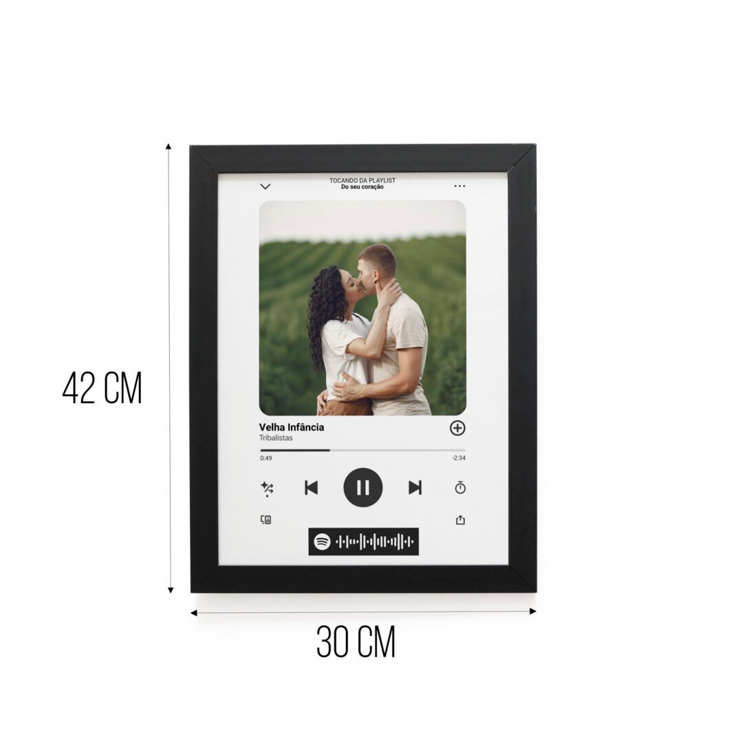 Quadro Decorativo 30x42cm - Namorados  - Spotify - Branco