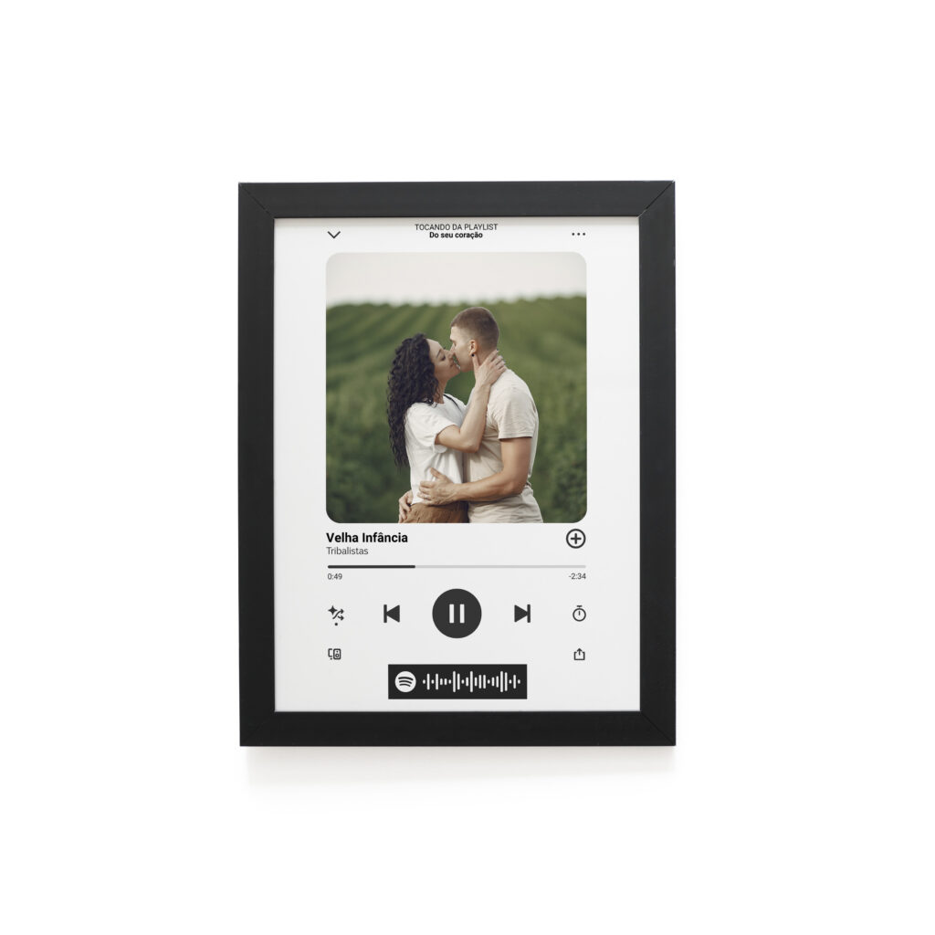 Quadro Decorativo 30x42cm - Namorados  - Spotify - Branco