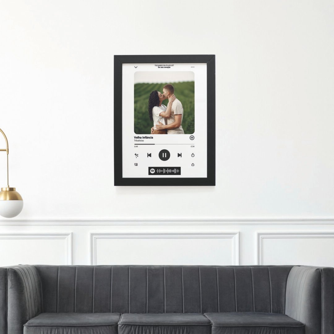 Quadro Decorativo 30x42cm - Namorados  - Spotify - Branco