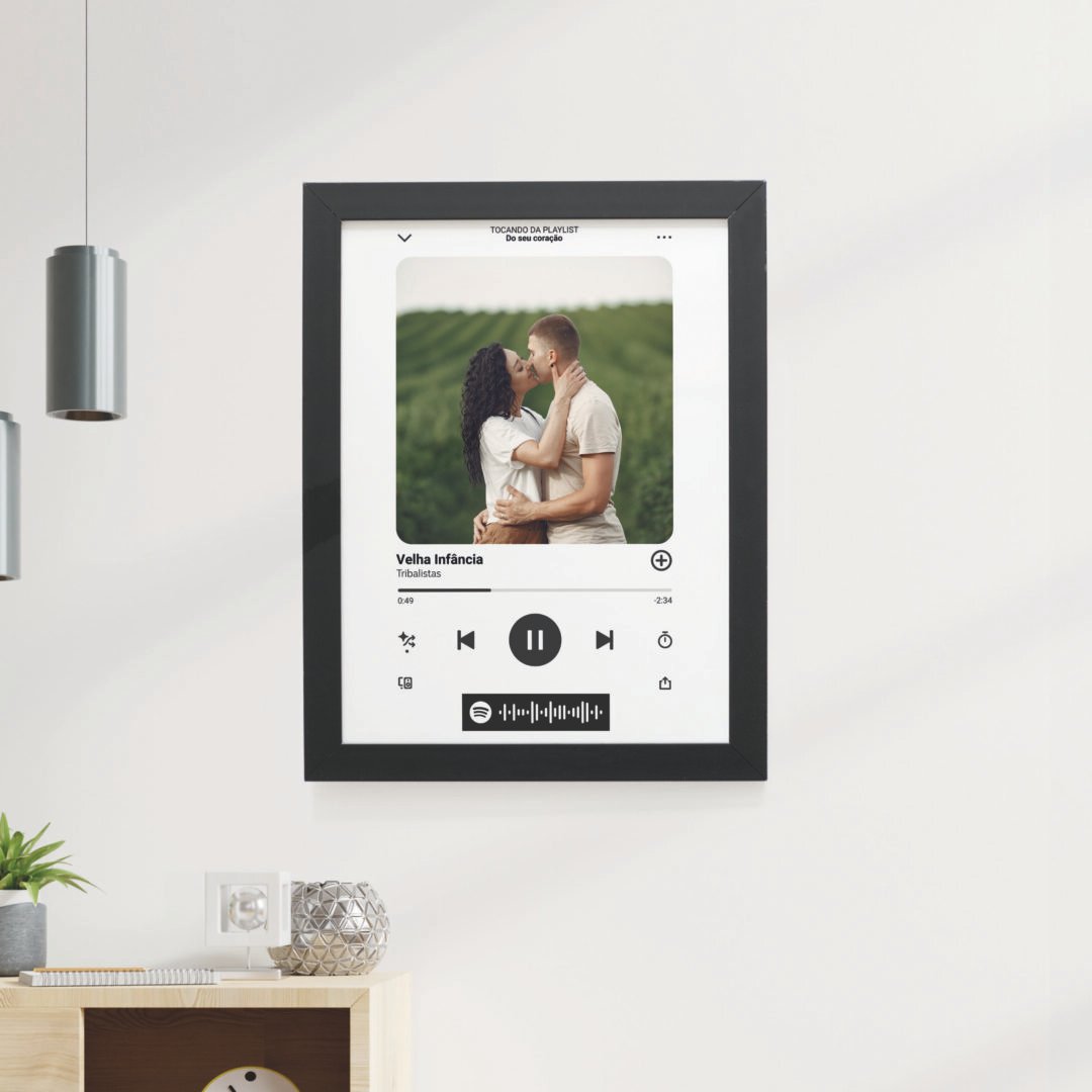 Quadro Decorativo 30x42cm - Namorados  - Spotify - Branco
