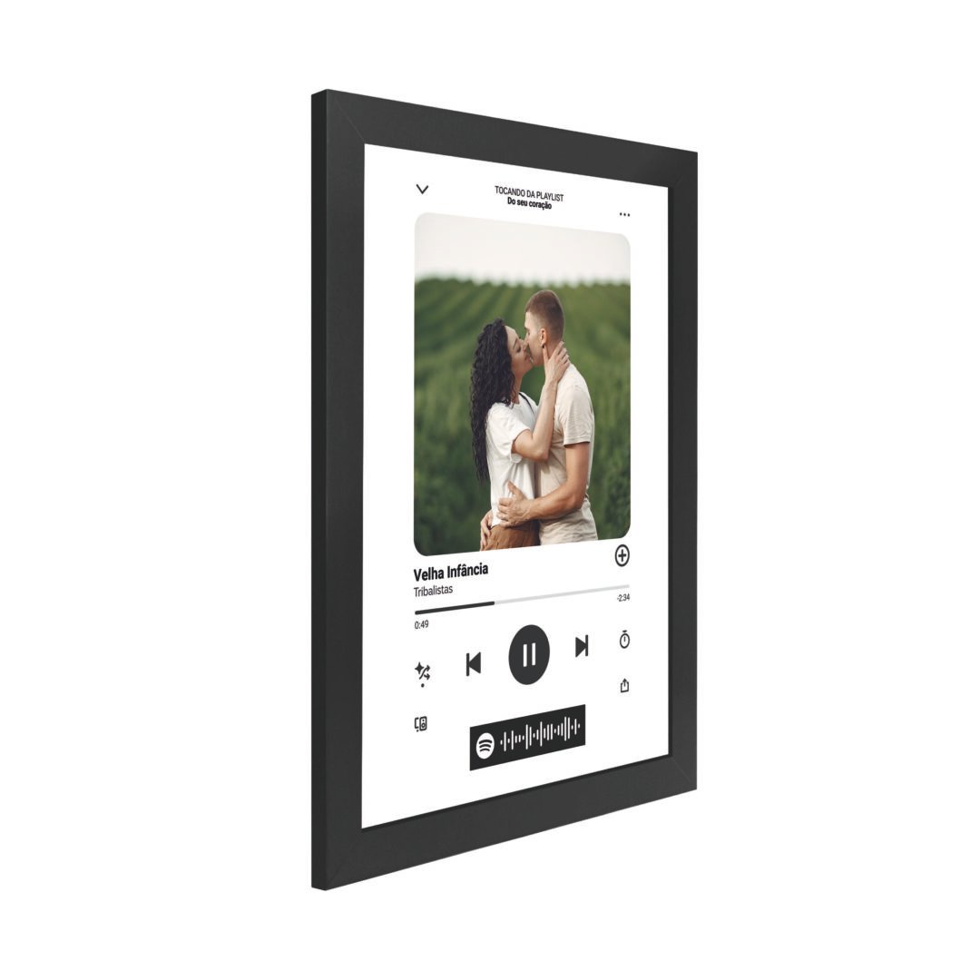 Quadro Decorativo 30x42cm - Namorados  - Spotify - Branco