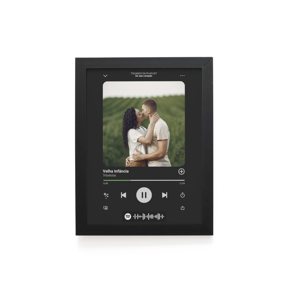 Quadro Decorativo 30x42cm - Namorados  - Spotify - Preto