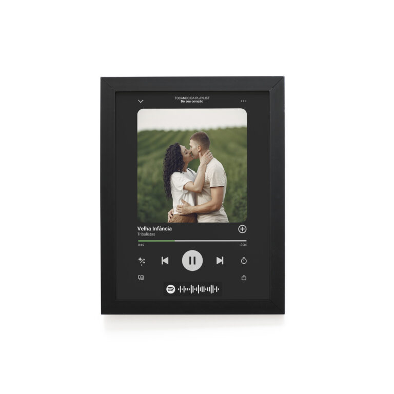 Quadro Decorativo 30x42cm – Namorados  – Spotify – Preto