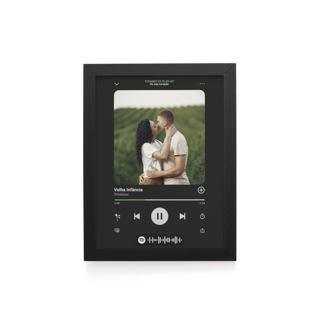 Quadro Decorativo 30x42cm - Namorados - Spotify - Preto