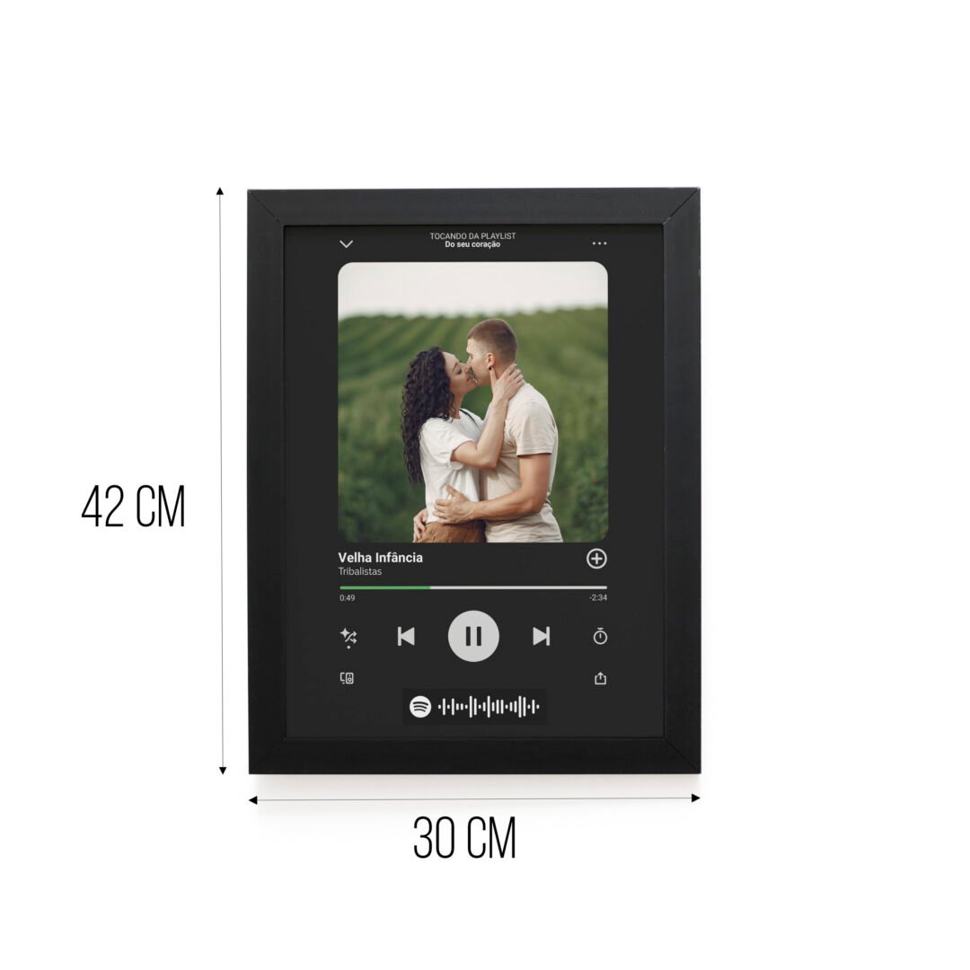Quadro Decorativo 30x42cm - Namorados - Spotify - Preto