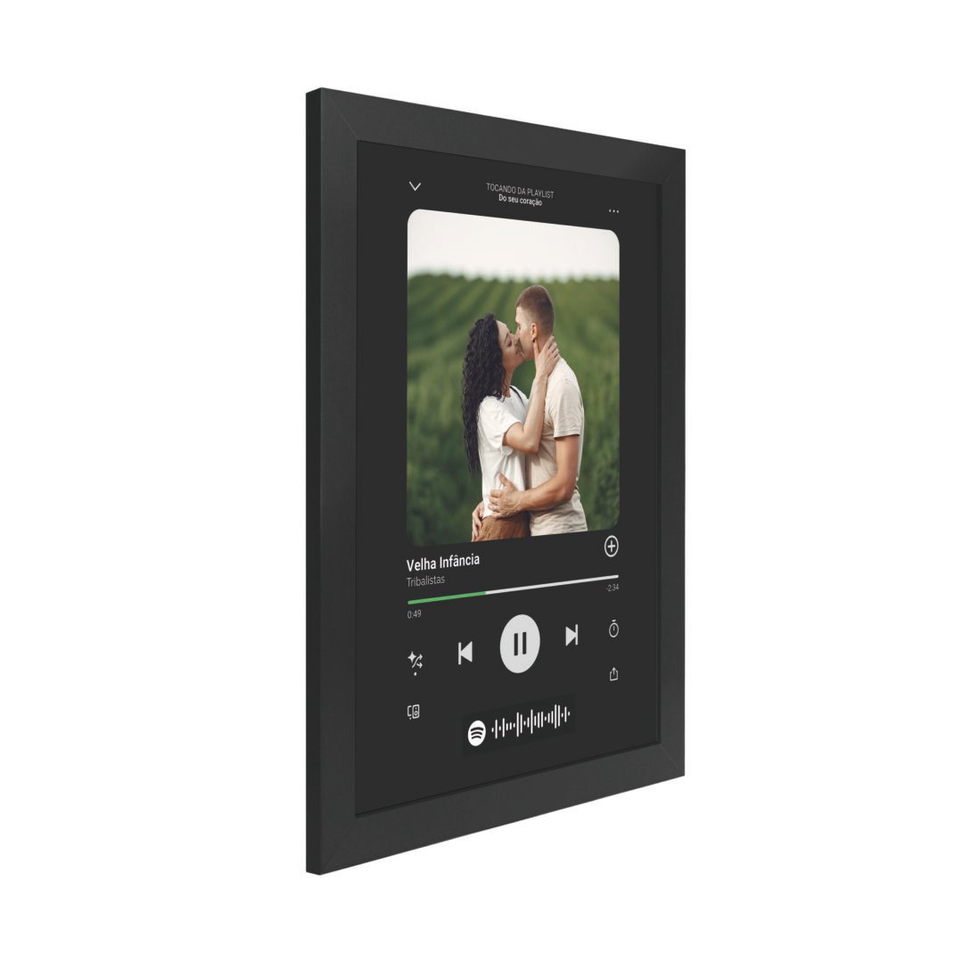 Quadro Decorativo 30x42cm - Namorados - Spotify - Preto
