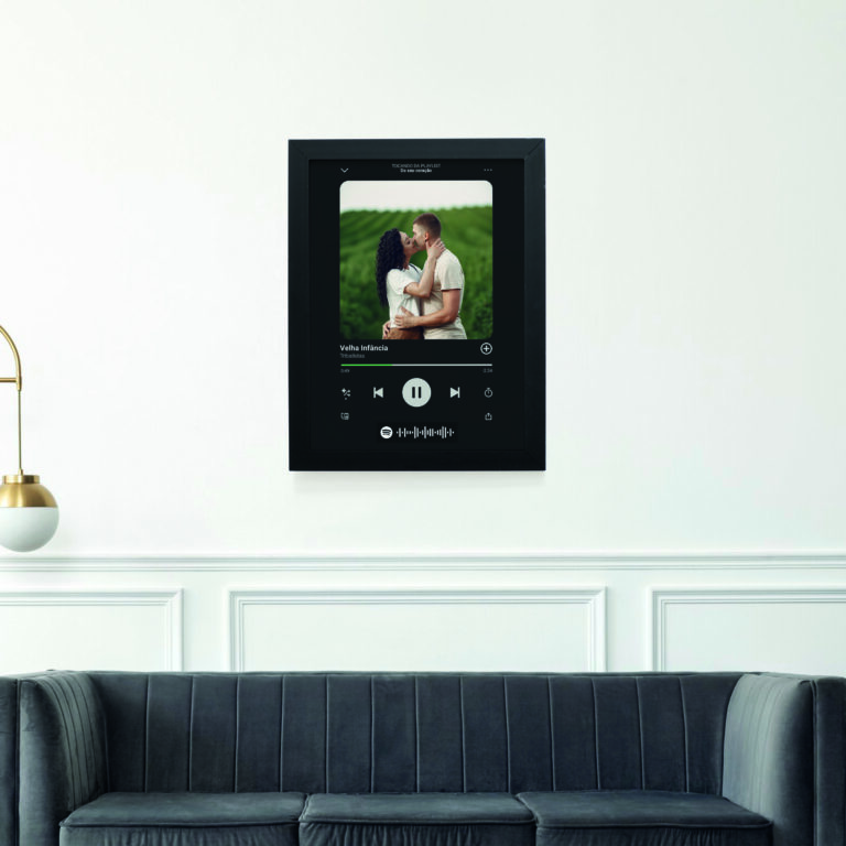 Quadro Decorativo 30x42cm – Namorados  – Spotify – Preto