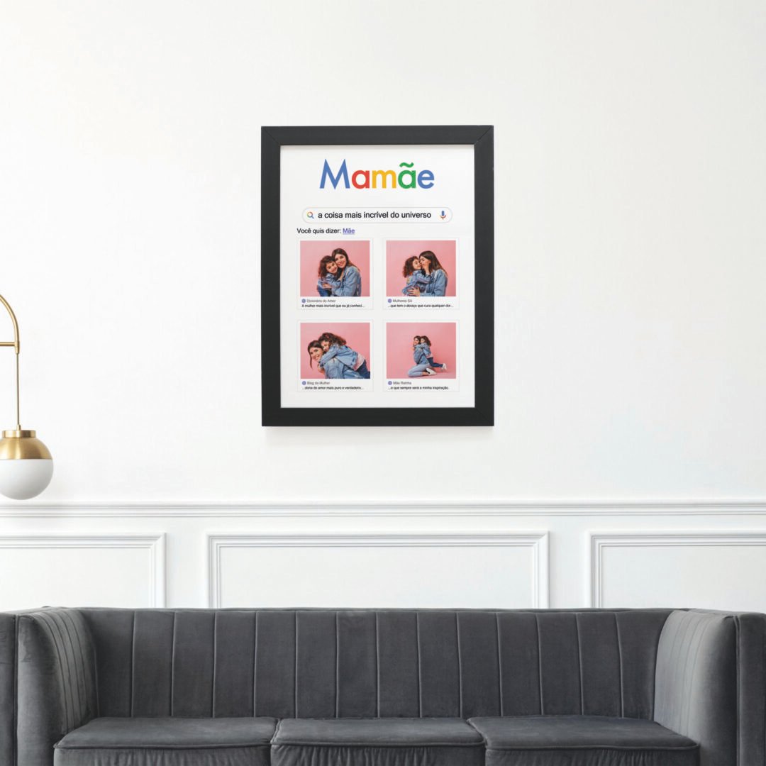 Quadro Decorativo 30x42cm - Dia das Mães - Pesquisa Mãe