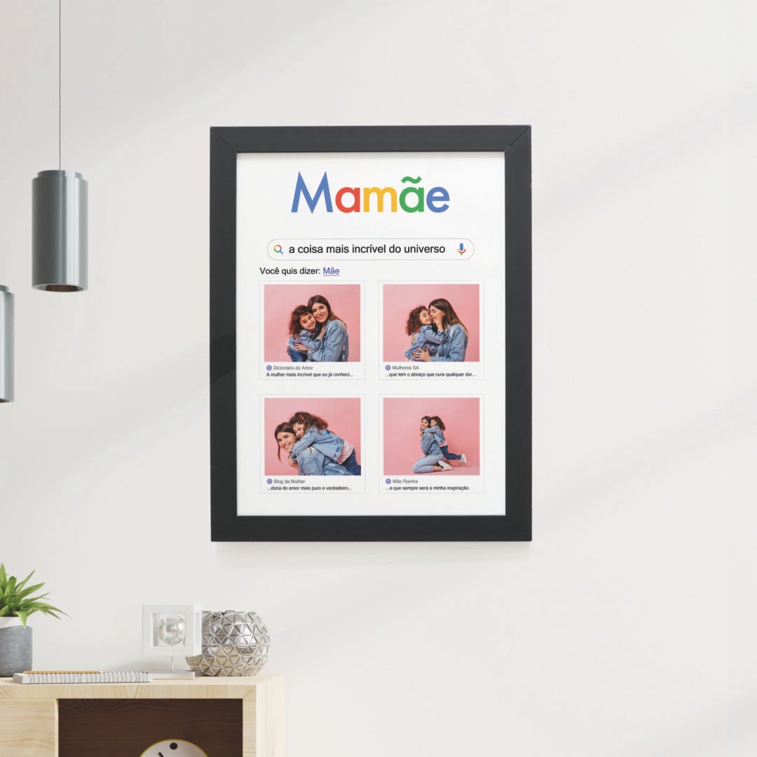 Quadro Decorativo 30x42cm - Dia das Mães - Pesquisa Mãe