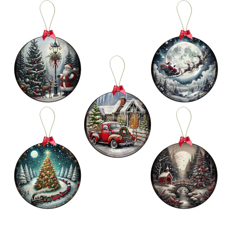 Bolas de Natal – 05 Unidades – Natal – Neve