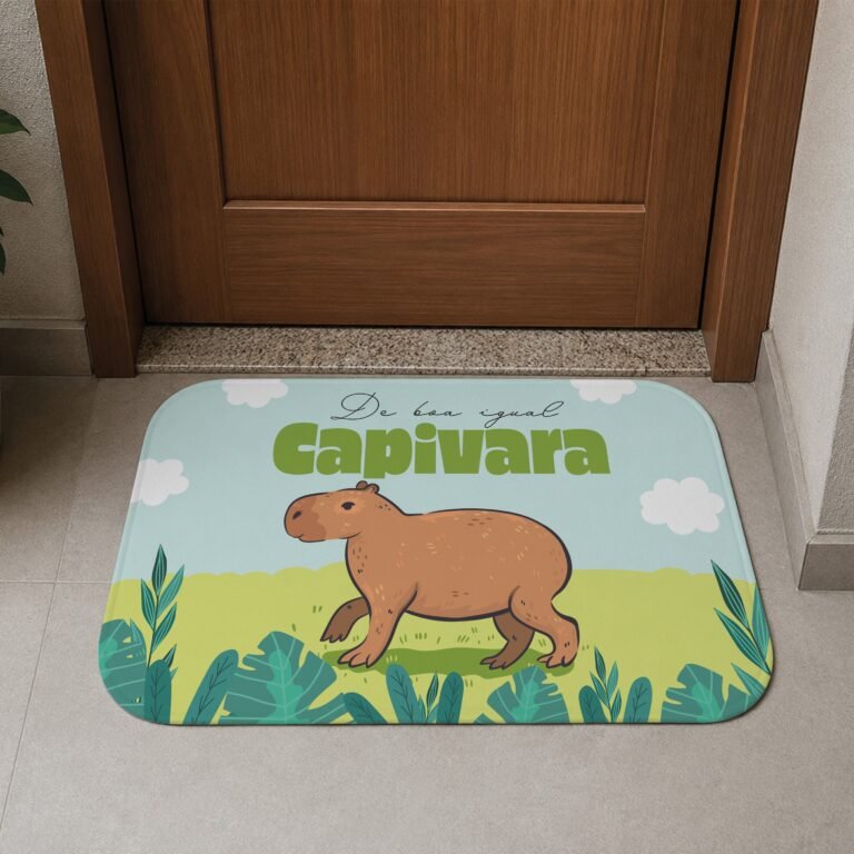 Tapete de Porta 60x40cm – Capivara -De Boa Igual Capivara