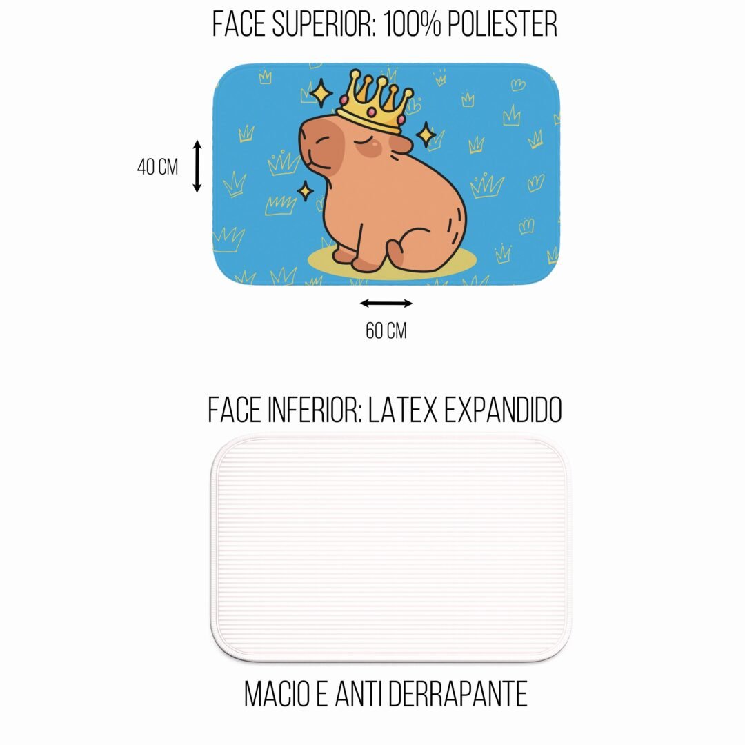 Tapete de Porta 60x40cm - Capivara - Realeza