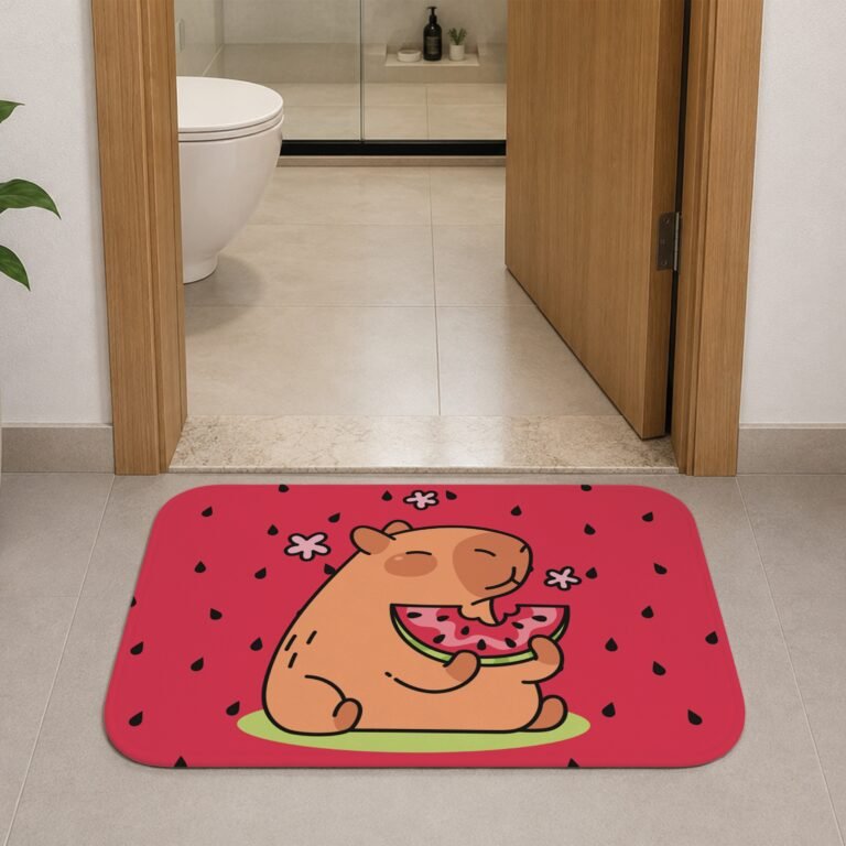 Tapete de Porta 60x40cm – Capivara – Melancia
