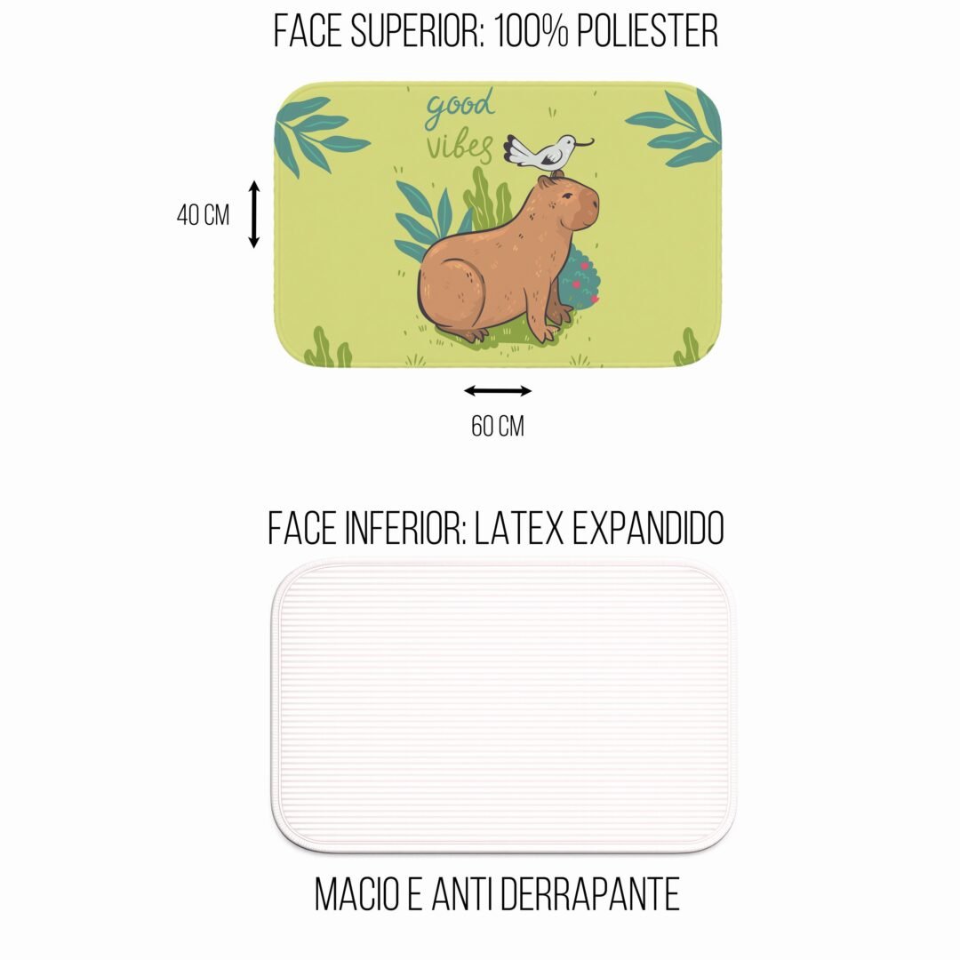 Tapete de Porta 60x40cm - Capivara - Good Vibes