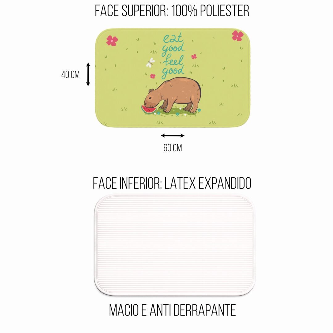 Tapete de Porta 60x40cm - Capivara - Feel Good