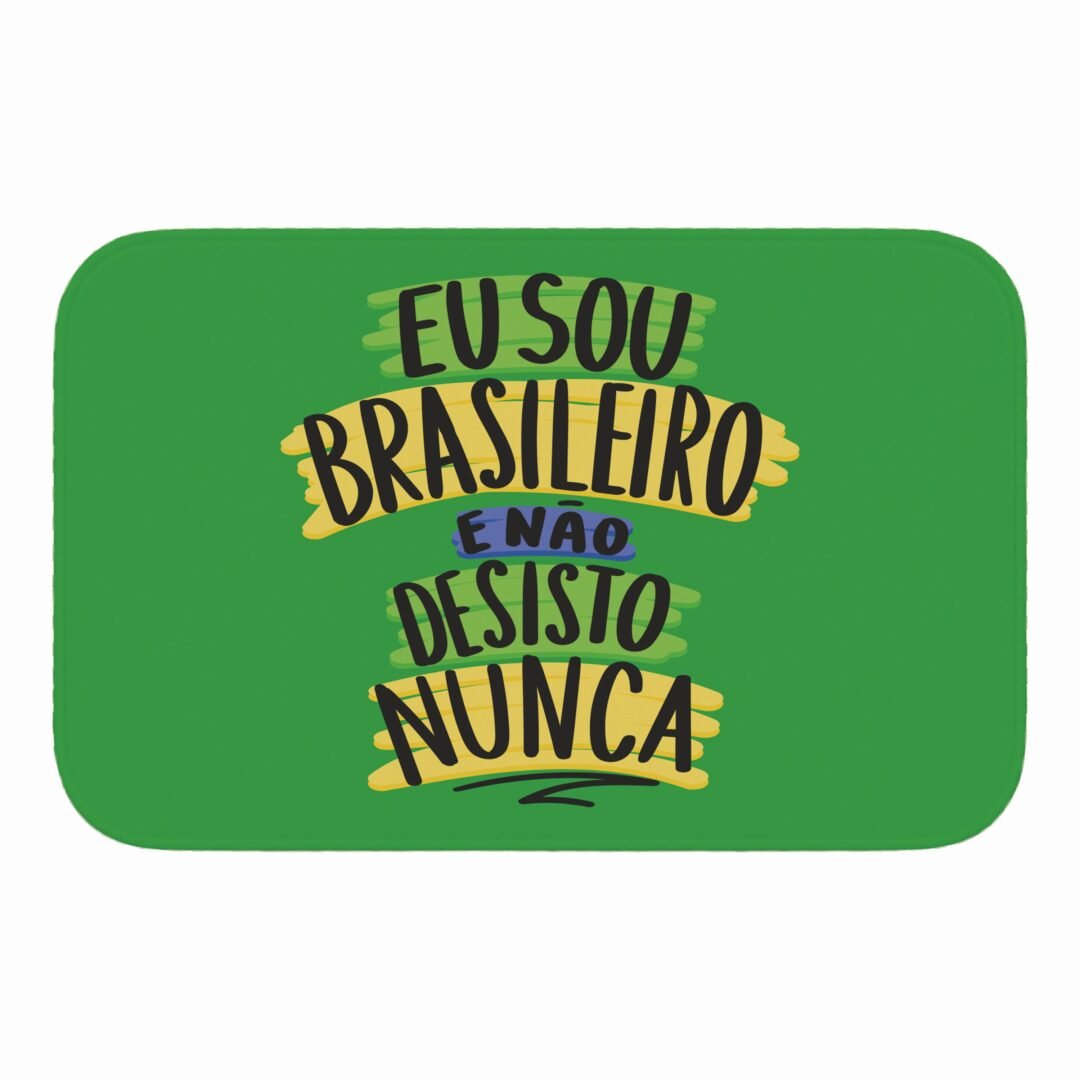 Tapete de Porta 60x40cm - Não Desisto Nunca - Verde