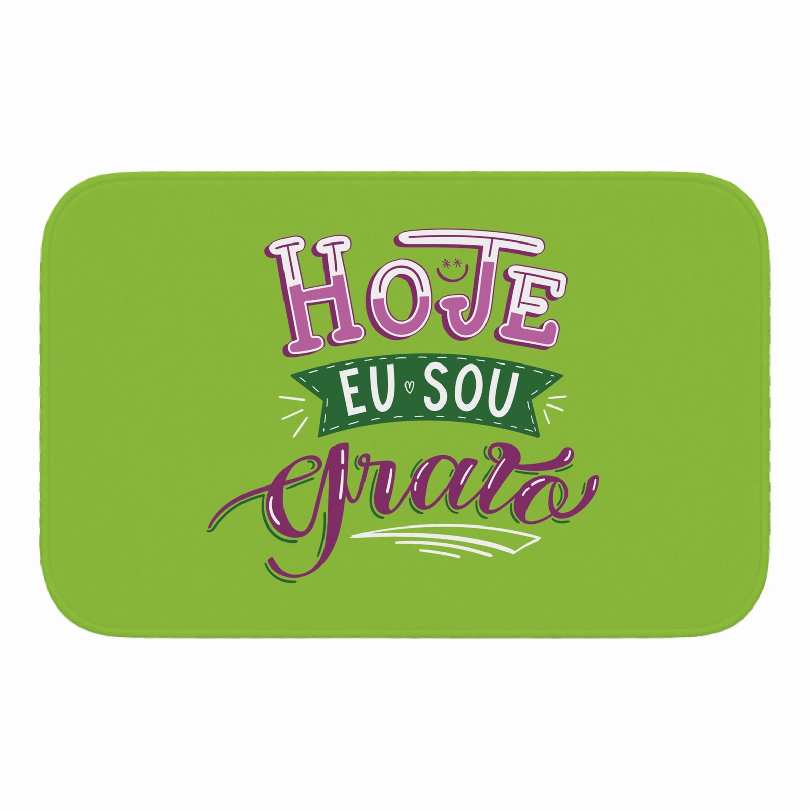 Tapete de Porta 60x40cm – Hoje Eu Sou Grato – Verde