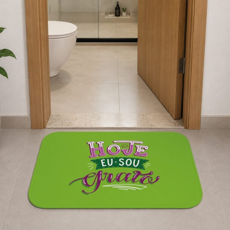 Tapete de Porta 60x40cm – Hoje Eu Sou Grato – Verde