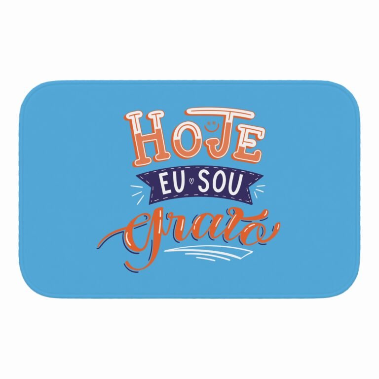 Tapete de Porta 60x40cm – Hoje Eu Sou Grato – Azul